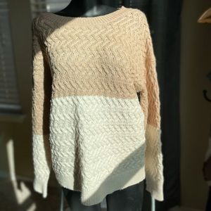 Neutral Color Block Sweater